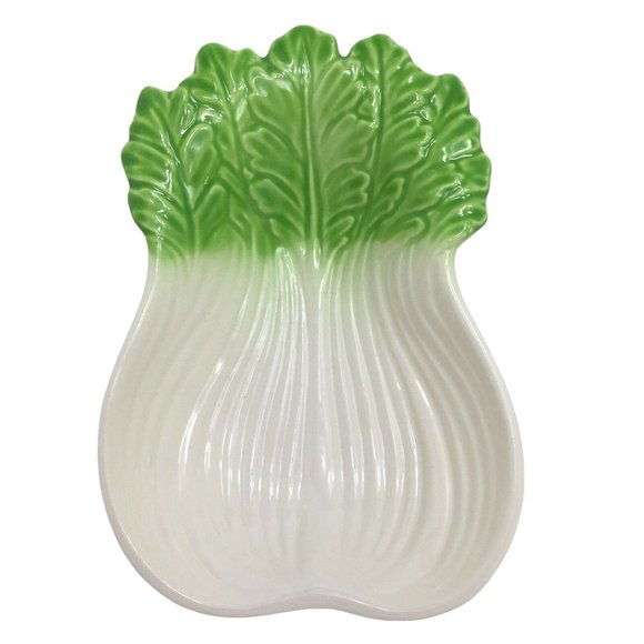 Celery Shaped Ceramic Dish Vintage Japan Vegetable Bok Choy Bowl Decor Display - Picture 1 of 12